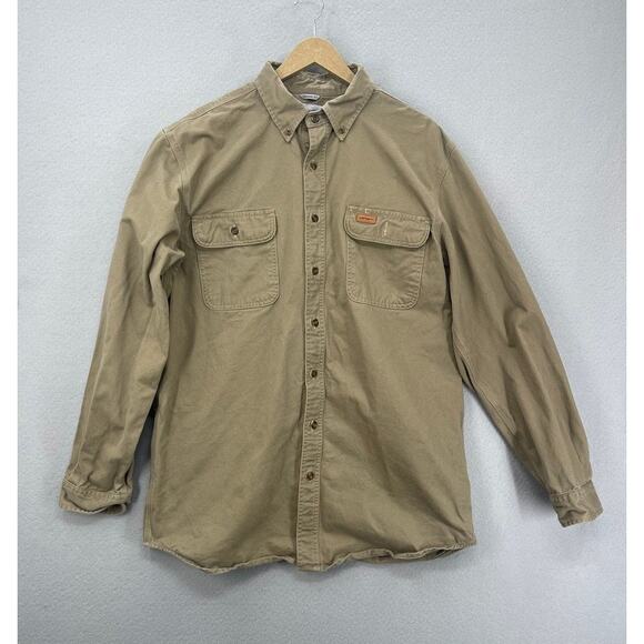 Carhartt Other - Carhartt Men’s Thick Work Shirt Size Lg Tall Beige Outdoors Workwear Rugged